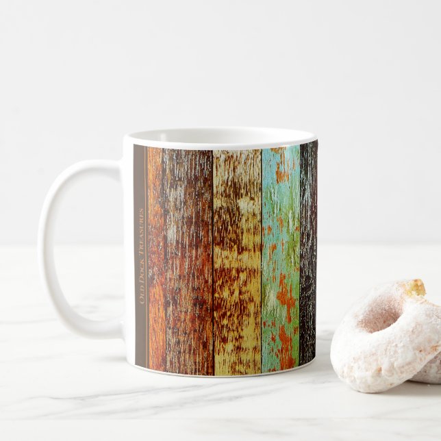 Tasse de style bois patiné (Avec donut)