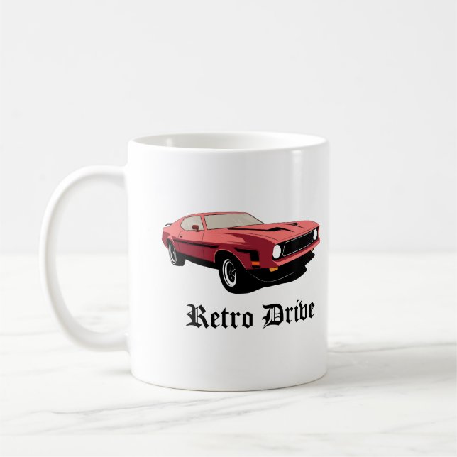 Tasse de style rétro avec voiture classique des an (Gauche)