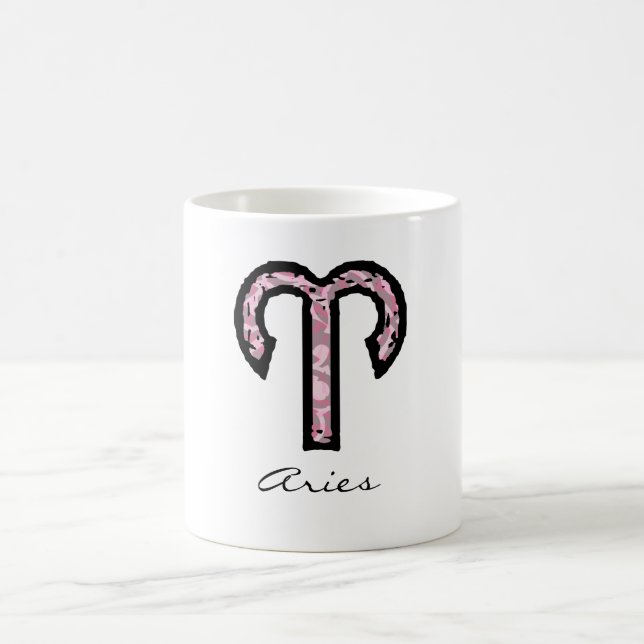 Tasse de symbole de Bélier (style 1_pink) (Centre)