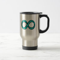 Tasse de symbole d'infini de bleu de turquoise