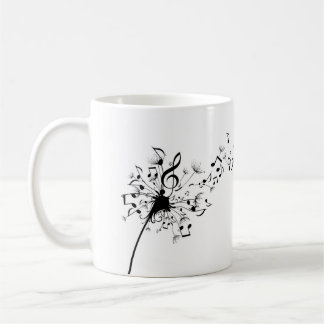 Tasse de symboles de musique de pissenlit
