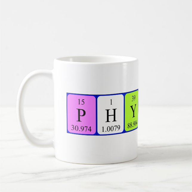 Tasse de table périodique de physique et de chimie (Gauche)
