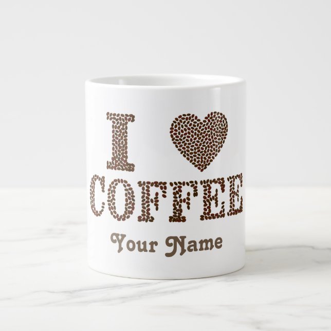 Tasse de taille Jumbo avec "I Heart Coffee" (Devant)