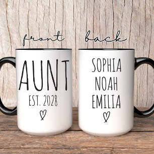 Tasse de tante Café   Cadeau personnalisé de fête 
