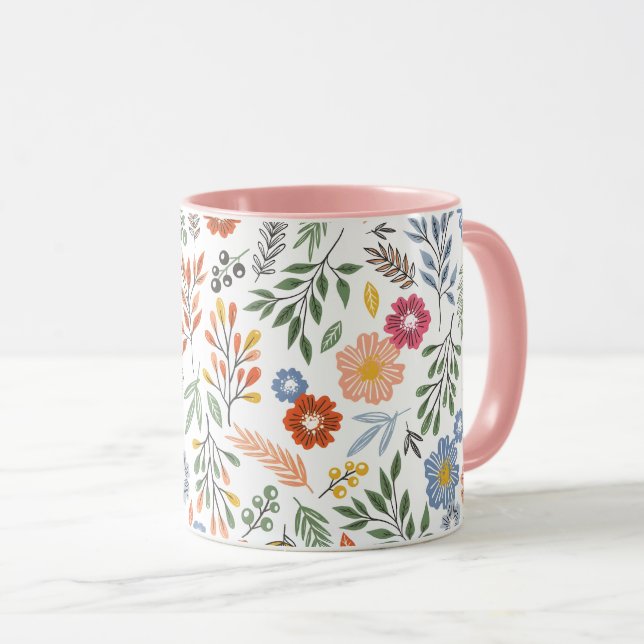 tasse de tasse colorée en forme de fleur (Devant droit)