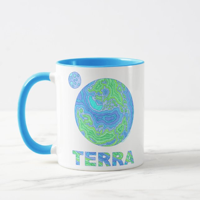 Tasse de tasse de café d'art de terre de Terra de (Gauche)