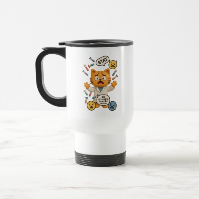 Tasse de Technicien de Labo Clinique Chat Faisant  (Gauche)