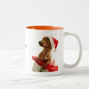 Tasse de teckel de Noël