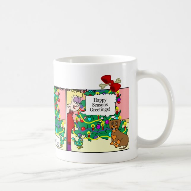 Tasse de teckel : Joyeuses Fêtes (Droite)