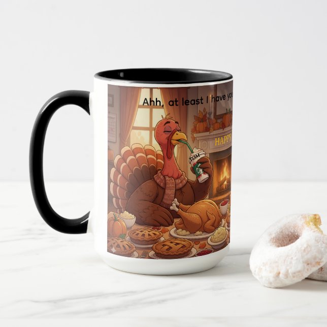 Tasse de Thanksgiving Au Moins J'ai Toi (Avec donut)