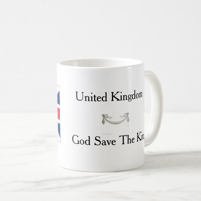 Tasse de thé / café Drapeau britannique God Save T (Devant droit)