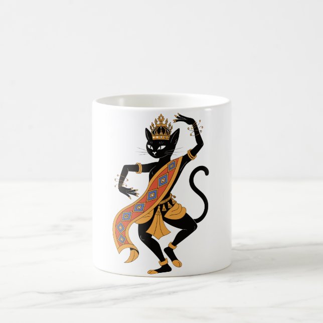 Tasse de thé café graphique Roi Chat Dansant (Centre)