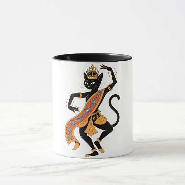 Tasse de thé café graphique Roi Chat Danseur (Centre)