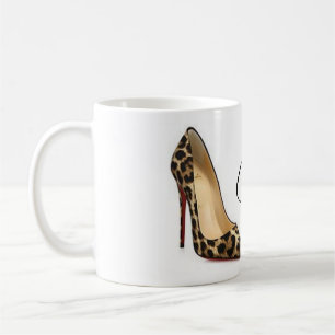 Tasse de thé de citation de chaussures de léopard