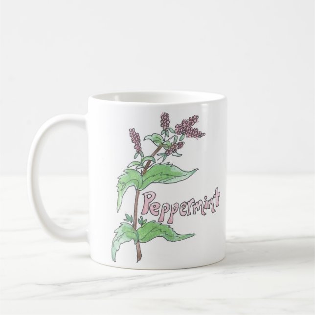 Tasse de thé de menthe poivrée (Gauche)
