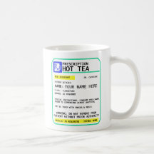 Tasse de thé de prescription, tasse drôle