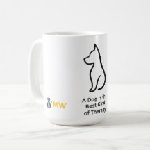 Tasse de thérapie canine – Ligne d'art minimaliste