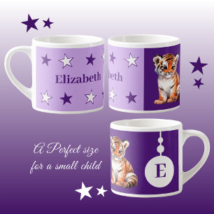 Tasse de tigre pour enfants nom personnalisé viole