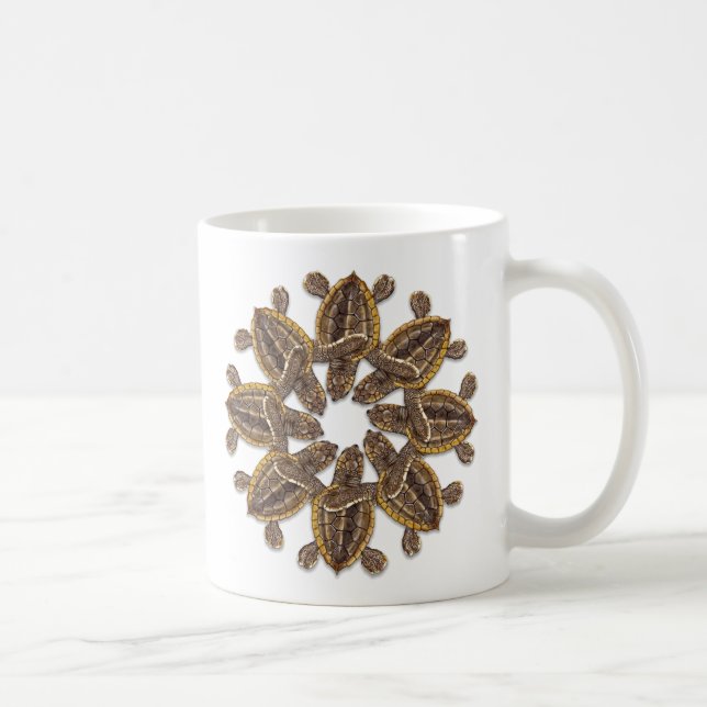 Tasse de tortue de mer d'imbécile de kaléidoscope (Droite)