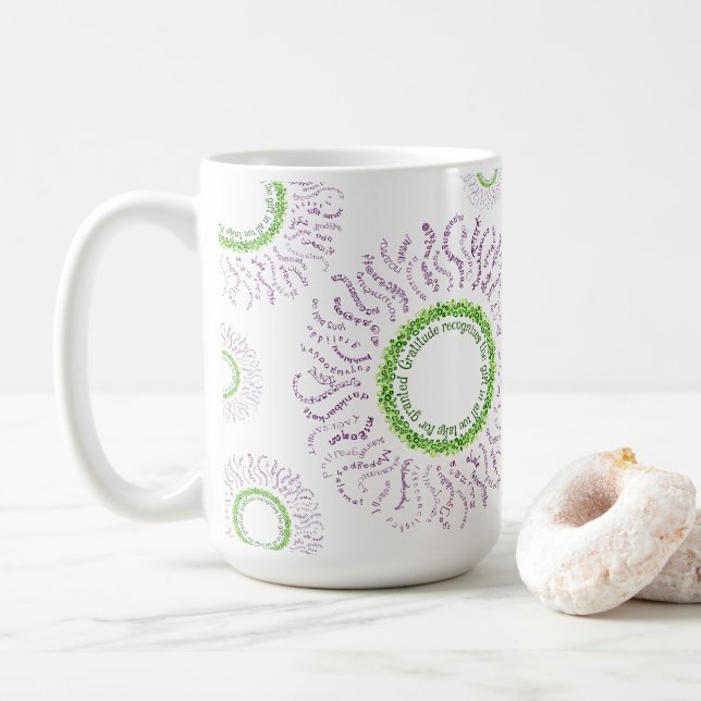 Tasse de tournesols de mandala de gratitude de (Avec donut)