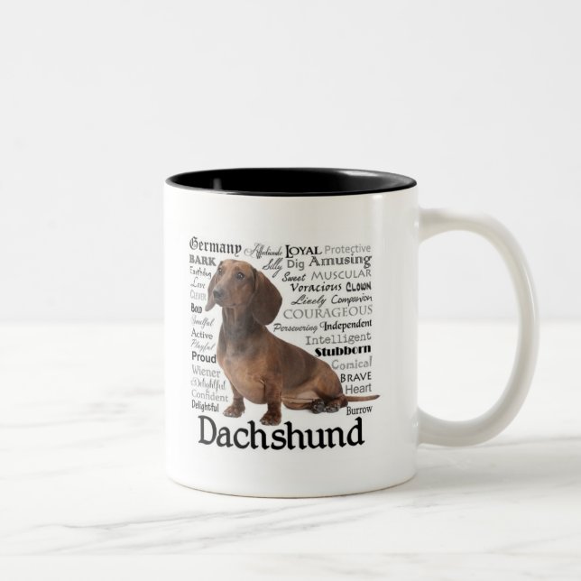 Tasse de traits de basset allemand (Droit)
