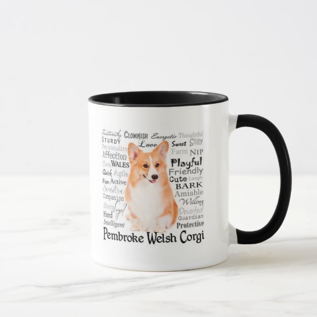 Tasse de traits de corgi (Droite)
