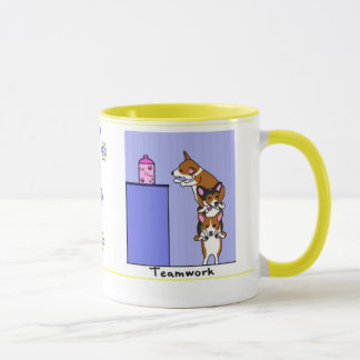 Tasse de travail d'équipe de corgi