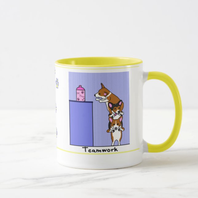 Tasse de travail d'équipe de corgi (Droite)