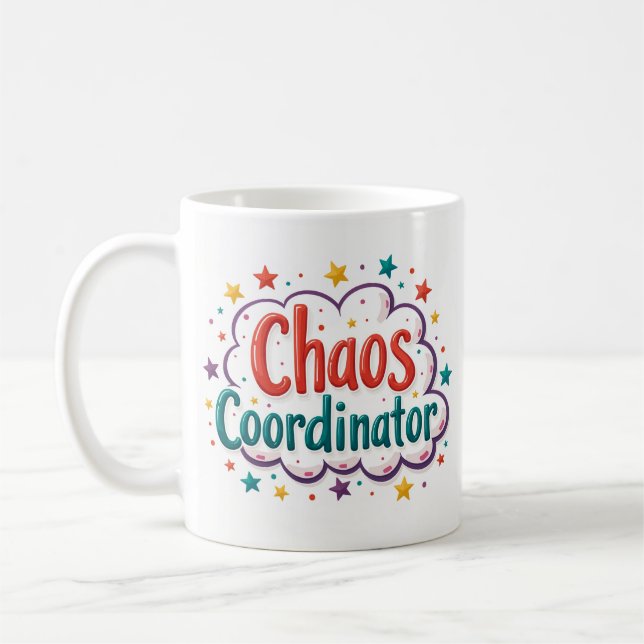 Tasse de travail drôle Coordinateur de chaos (Gauche)