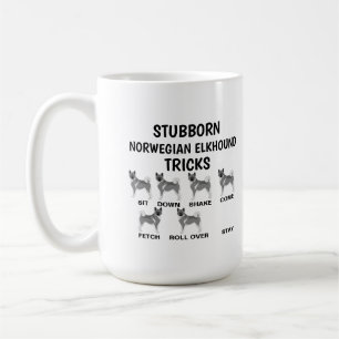 Tasse de trucs de chien Elkhound norvégien têtu, d