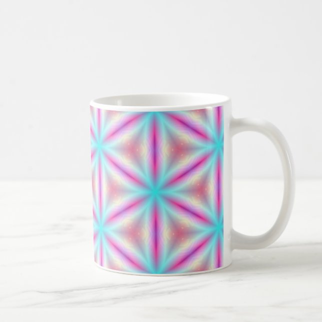 Tasse de turquoise et de kaléidoscope de fractale (Droite)