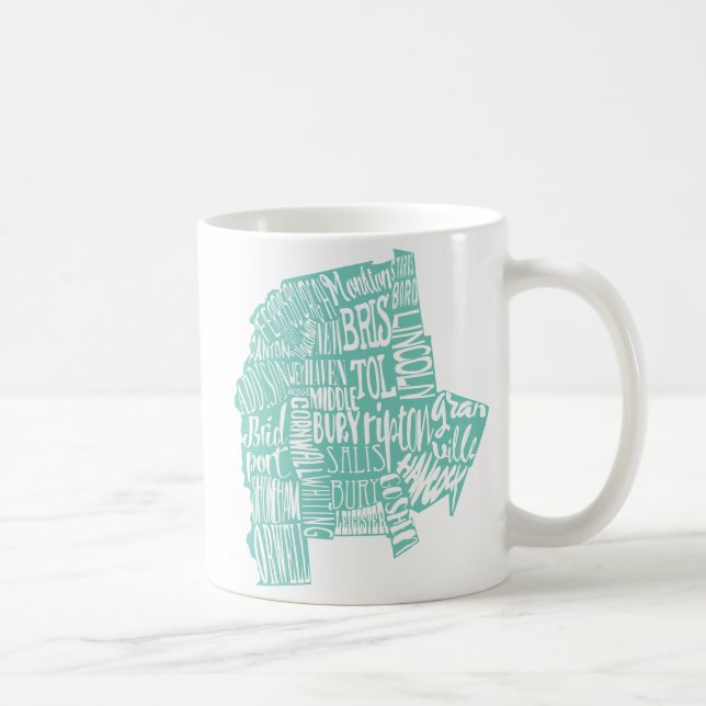 Tasse de typographie du comté d'Addison d'Aqua (Droite)