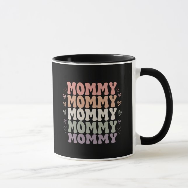 Tasse de typographie Maman pastel | Cadeau de fête (Droite)