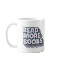 Tasse de typographie rétro « Lire plus de livres »