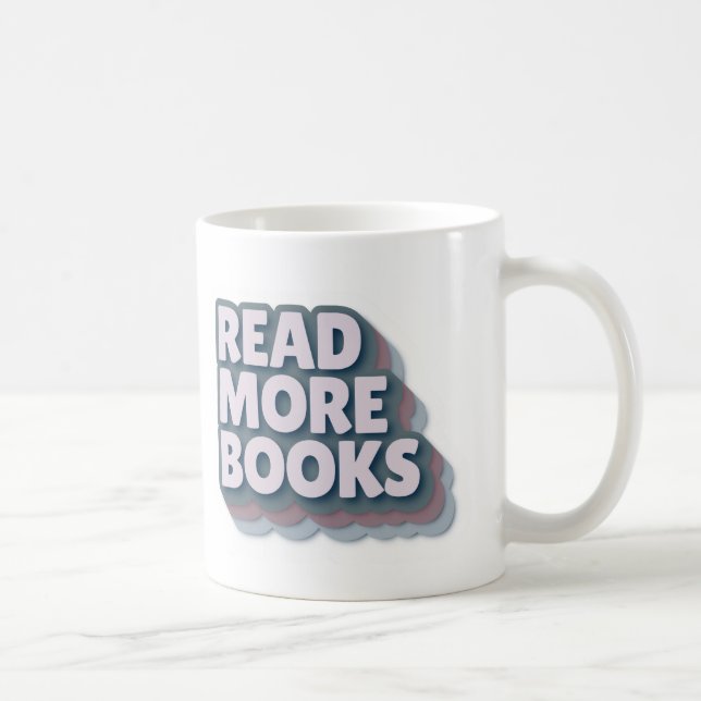 Tasse de typographie rétro « Lire plus de livres » (Droite)