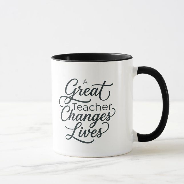 Tasse de typographie "Un Grand Enseignant Change d (Droite)