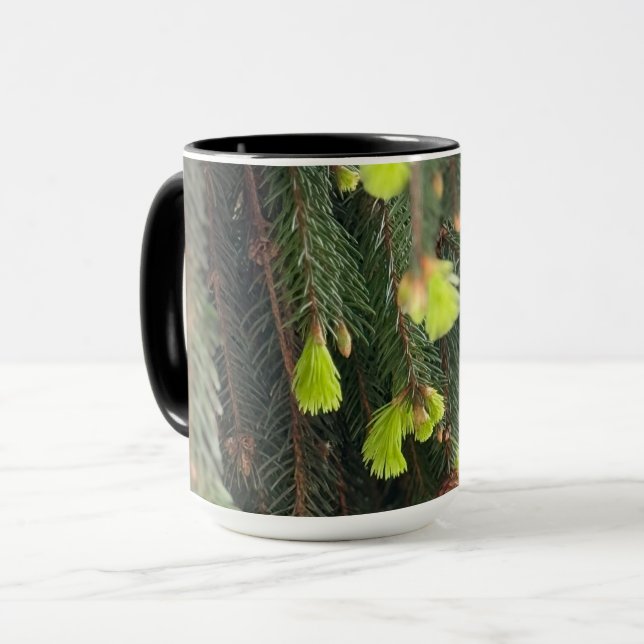 Tasse de vacances d'hiver d'arbre de pin de Noël E (Devant gauche)