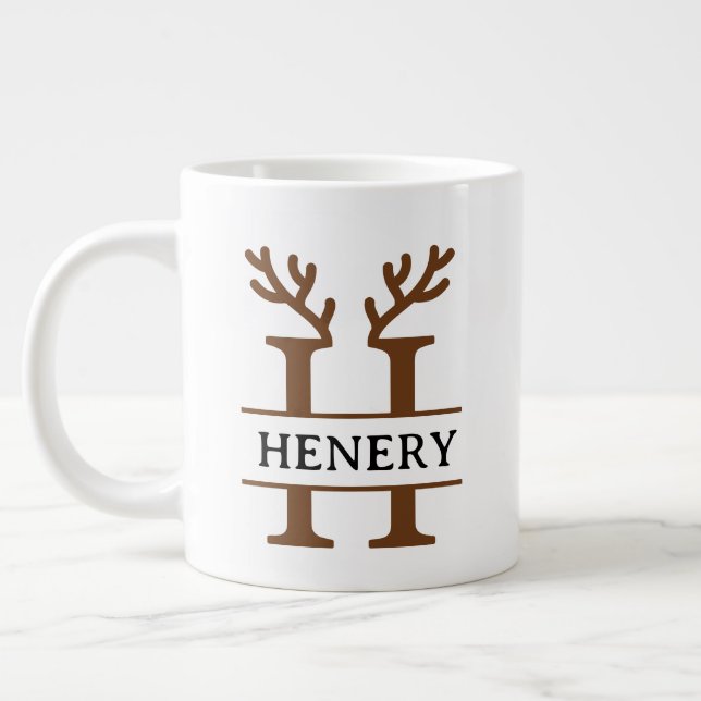 Tasse de vacances Renne de Noël, personnalisable h (Gauche)