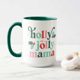 Tasse de vacances rétro Holly Jolly Mama