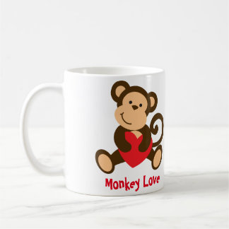 Tasse de Valentine d'amour de singe