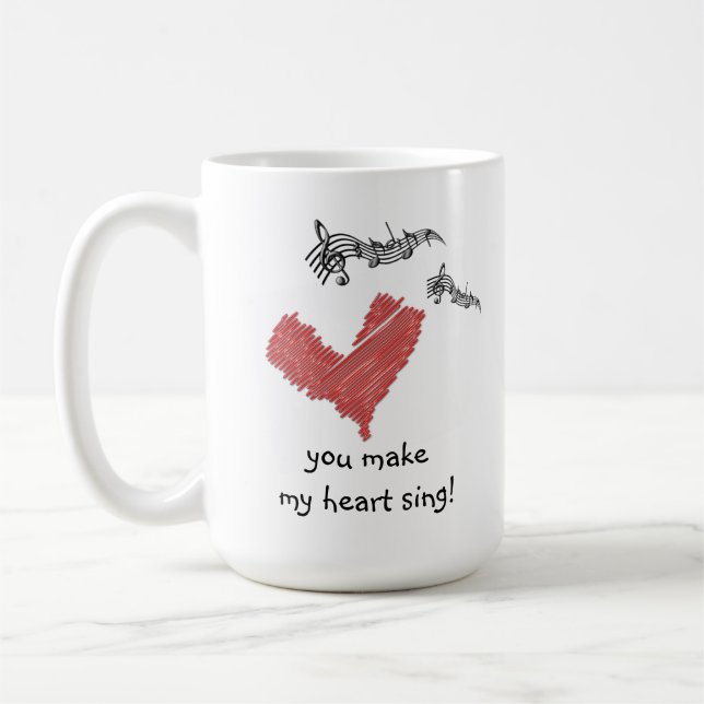 Tasse de Valentine, vous faites mon coeur chanter (Gauche)