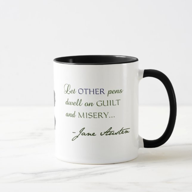 Tasse de variations d'Austen de citation de Jane (Droite)