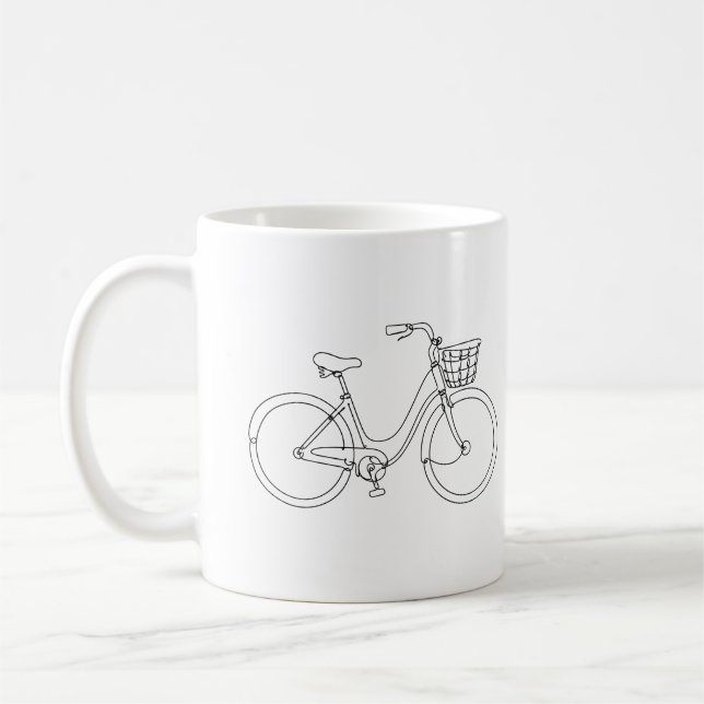 Tasse de vélo en dessin au trait (Gauche)