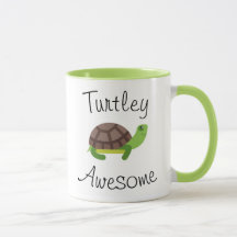 Tasse de vert de calembour de tortue