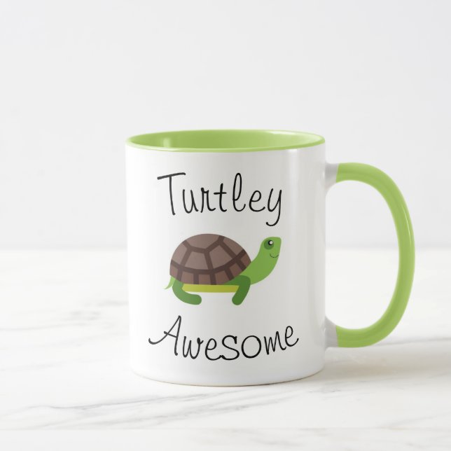Tasse de vert de calembour de tortue (Droite)