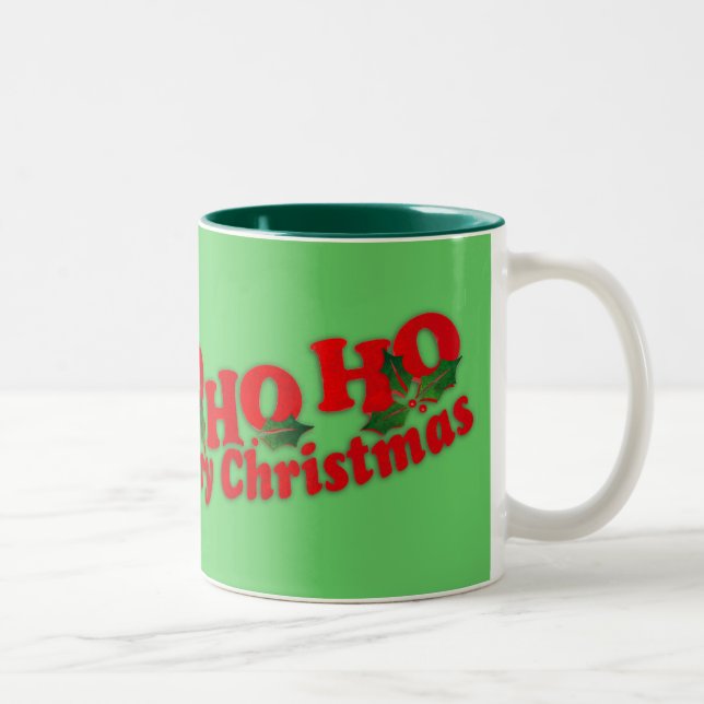 Tasse de vert de Joyeux Noël de Père Noël "Ho Ho (Droit)