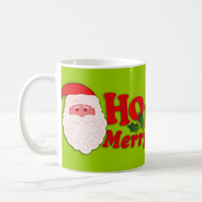 Tasse de vert de Joyeux Noël de Père Noël "Ho Ho (Gauche)