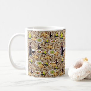 Tasse de vin rouge aux pâtes