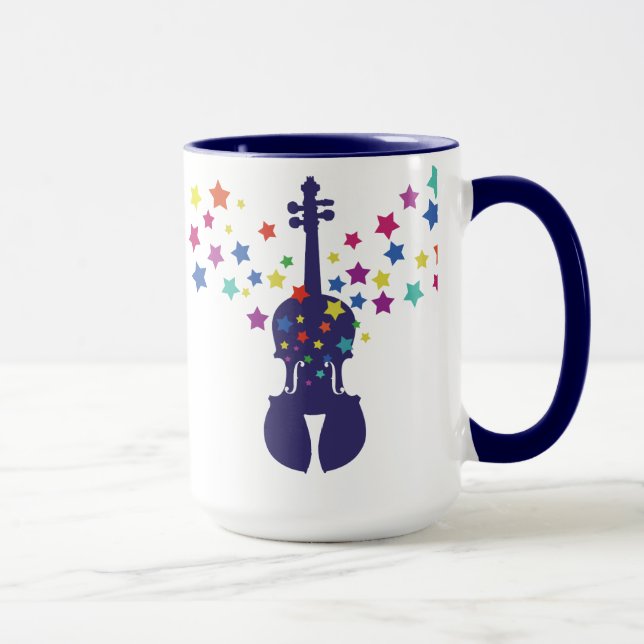 Tasse de violon et de café d'étoiles (Droite)