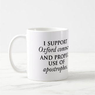 Tasse de virgule et d'apostrophes d'Oxford